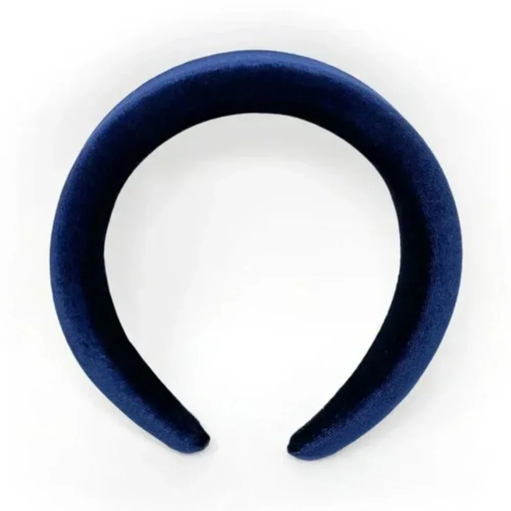NWOT Magda Padded Navy Blue Velvet Headband